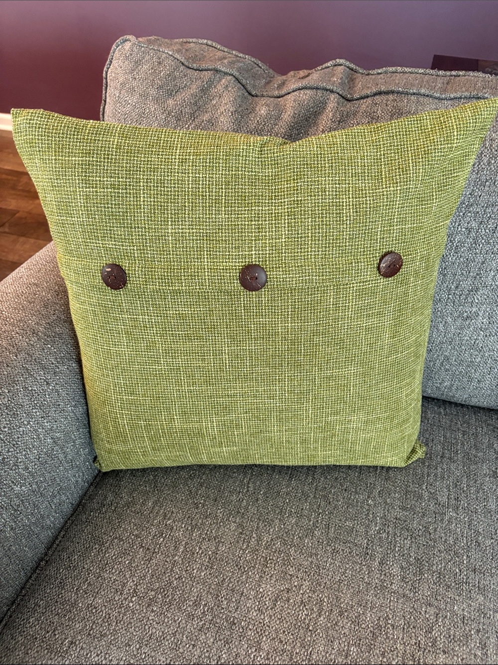 Green Button-Accent Pillow Covers - Set of 2